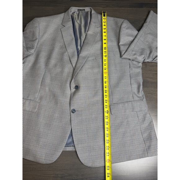 MINT 52R JEAN-PAUL GERMAIN Men's Blue Check Polyester Sports Coat Jacket - Picture 11 of 11